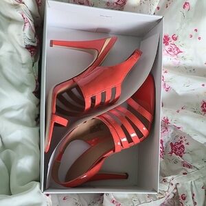 Calvin Klein Pink and Gold Strappy Heels